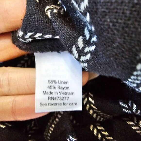 Nwt Sonoma Linen Blend Black Striped Mid Rise Mid thigh sz 4X - Picture 8 of 10